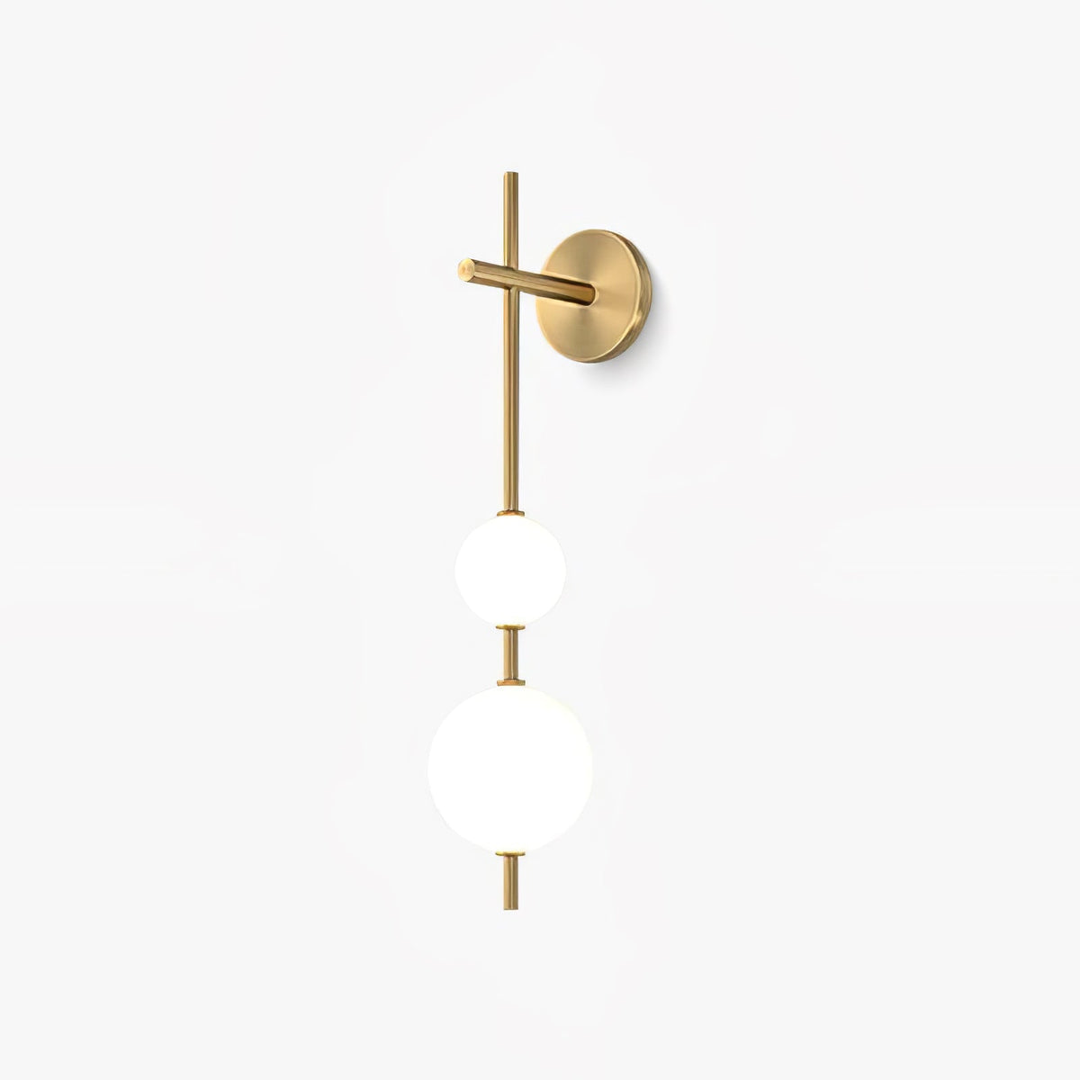 Lámpara de pared tipo globo LED, aplique de montaje fijo, 26 pulgadas, acabado en latón, iluminación con pantalla esférica para dormitorio, baño, pasillo, rincón de lectura, luz de acento para interiores