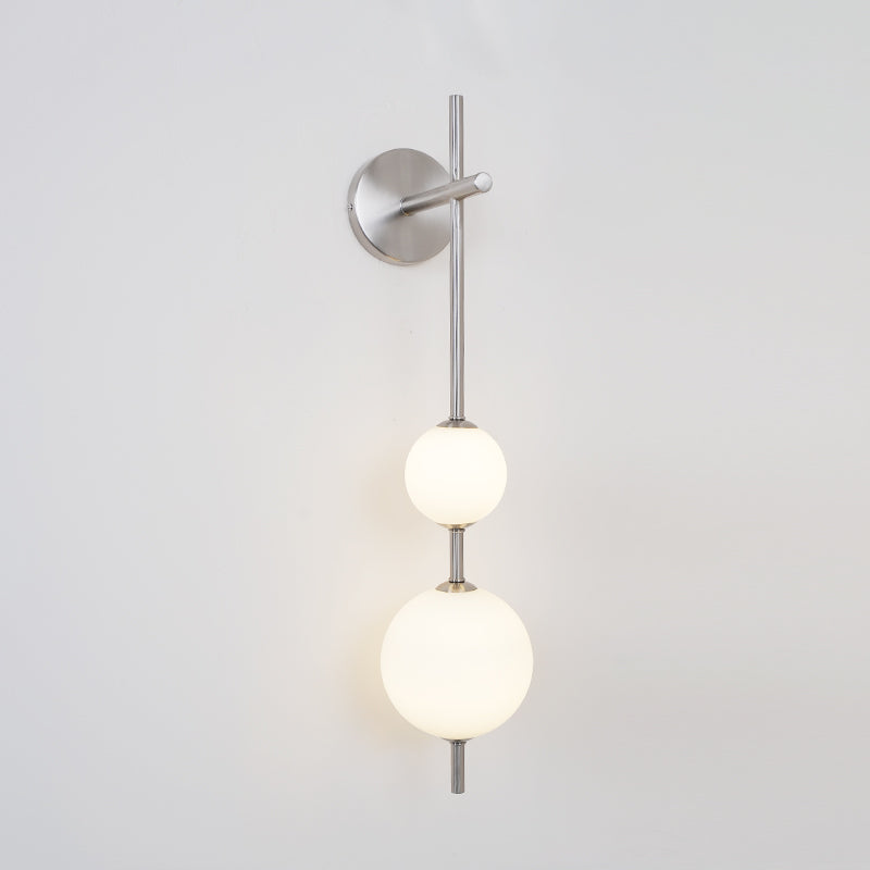 Lámpara de pared tipo globo LED, aplique de montaje fijo, 26 pulgadas, acabado en latón, iluminación con pantalla esférica para dormitorio, baño, pasillo, rincón de lectura, luz de acento para interiores