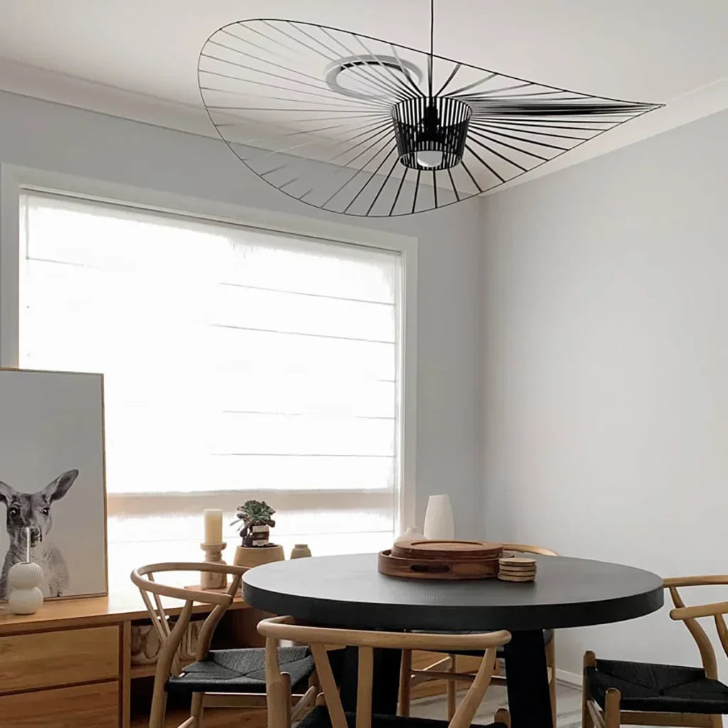 Oversized Drop Ceiling Fixture with Adjustable 59 in Cable for Open-Concept Kitchens & Dining Areas | Wide Sculptural Shade | E27 Socket | M | Thomler