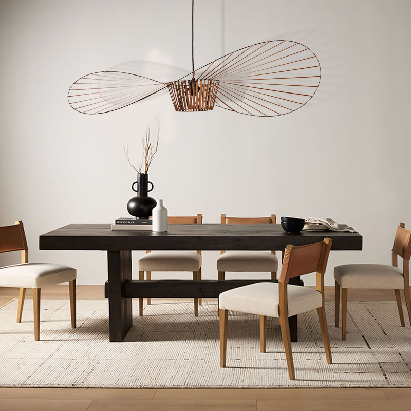 Adjustable Hanging Light Metal & Fabric for Dining Table Kitchen Island Modern Ceiling Fixture E27 Socket Wide Shade Contemporary Home Decor | Thomler