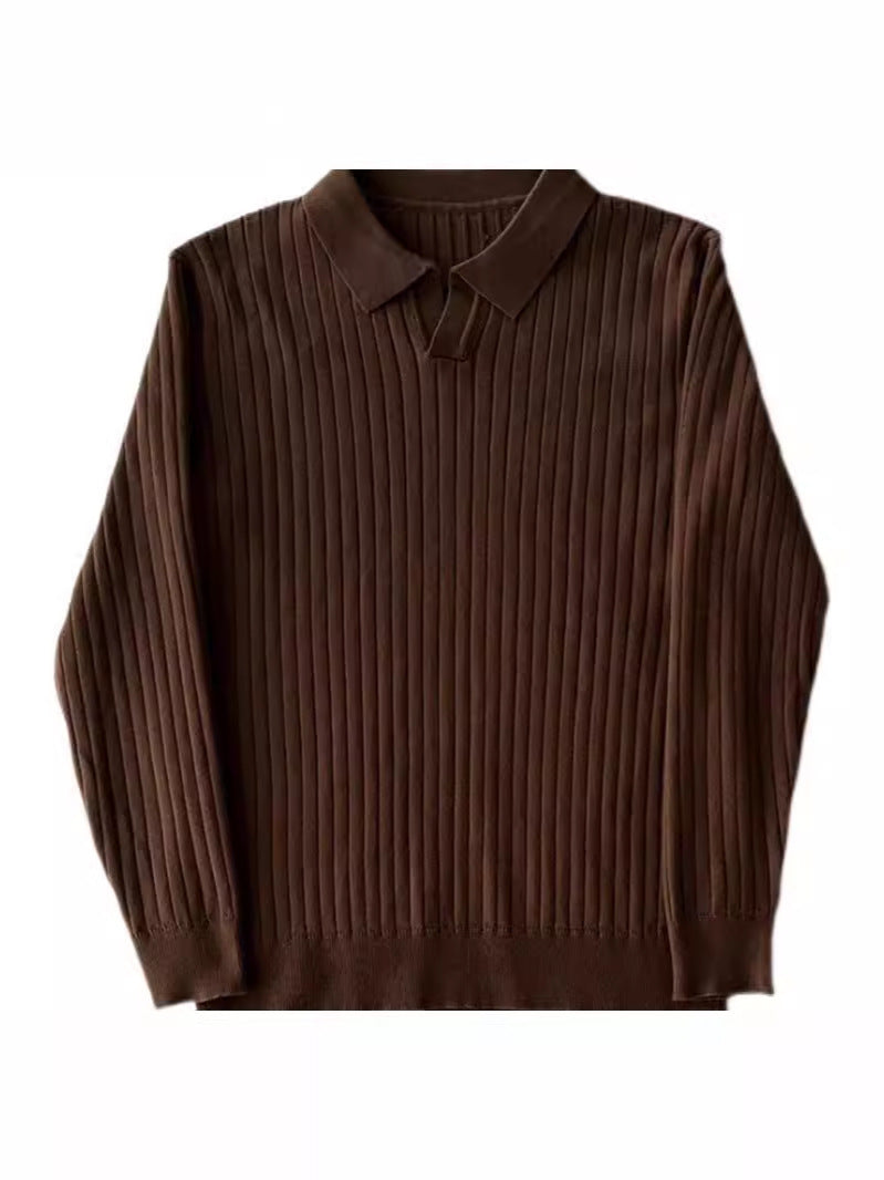 Fitted Polo Sweater for Men – Breathable Knit, Refined Collar, Easy-Care Fabric