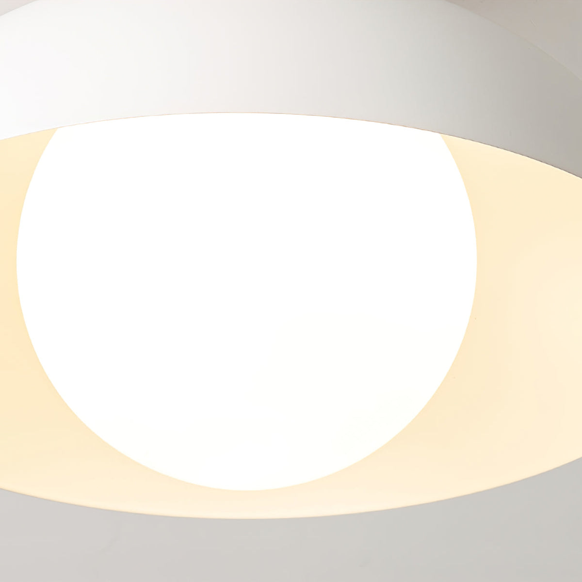 Glass Shade Ceiling Light Fixture 12 Inch Metal Overhead Lamp E26 Base for Kitchen Island Dining Room Modern Suspended Lighting White Black | Thomler