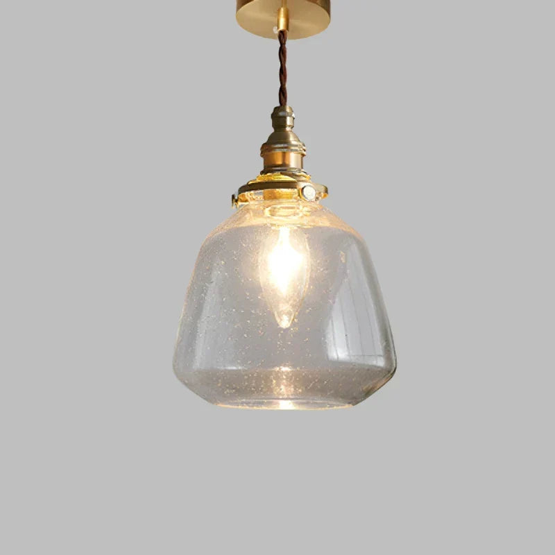 Clear Glass Hanging Lamp E27 Socket 6 in Diameter Scandinavian Style for Dining Room Kitchen Island Over Table Adjustable Cord Modern Minima | Thomler