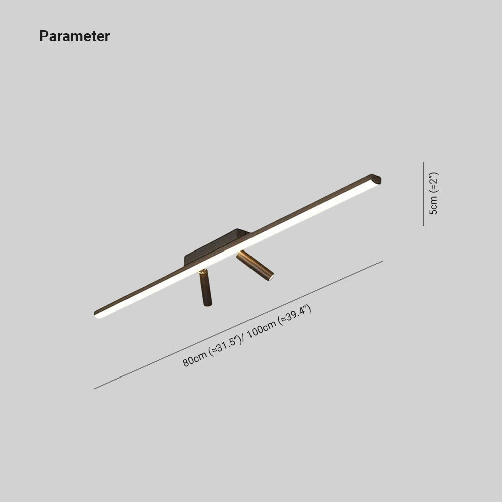 Track Spotlight Bar Ceiling Fixture Black Metal Directional Adjustable Heads Indoor Room LED 31.5 Inch 39.5 Inch Modern Minimalist Versatile | Thomler