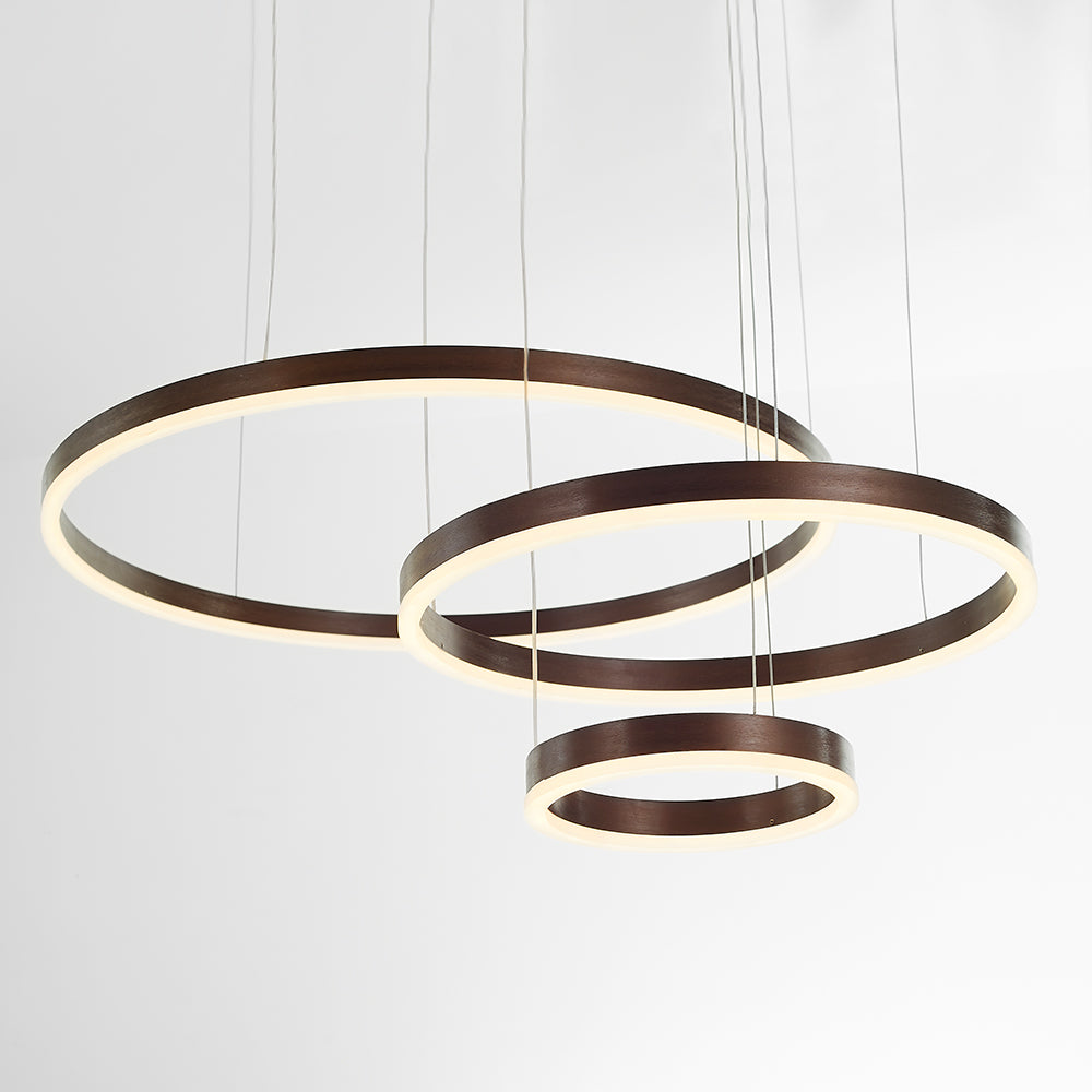 Multi-Ring LED Ceiling Light Fixture Adjustable Height Metal & Acrylic for Dining Room Bedroom Kitchen Modern Hanging Lamp Indoor Lighting D | Thomler