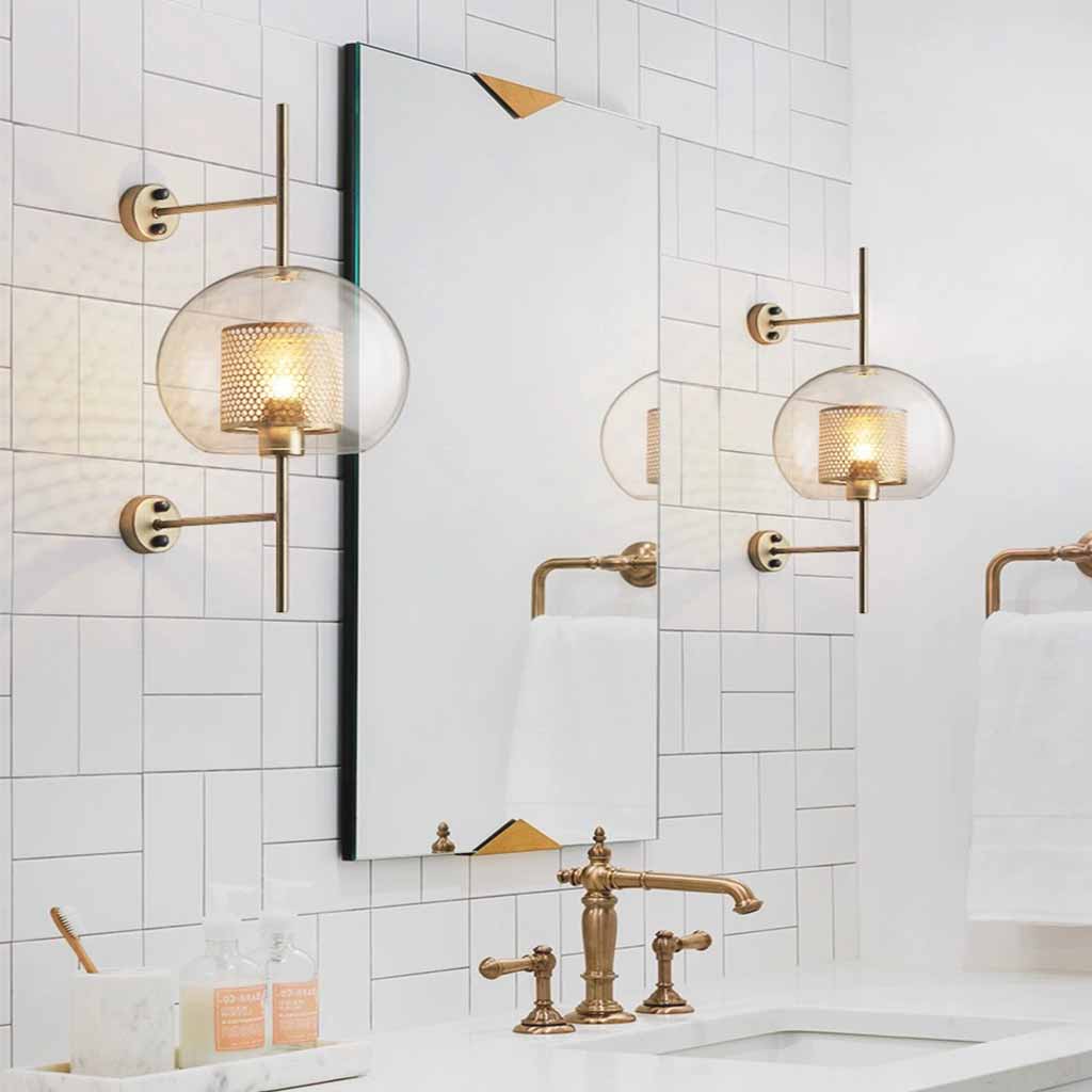 Adjustable LED Sconce Light Metal Glass Copper Finish for Bedroom Living Room Dining Room Wall Mounted Fixture 26 Inch Warm Neutral White Te | Thomler