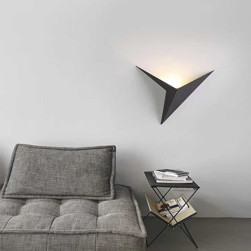 Geometric Triangle Sconce 3W LED Metal Fixture Black White Gold Finish for Hallway Bedroom Accent Lighting Living Room Dining Room Decor | Thomler
