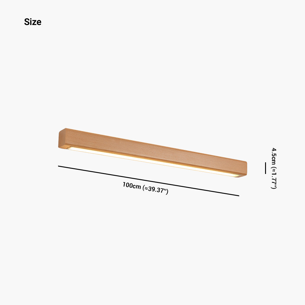 Linear Wood Sconce with Adjustable LED – Natural Beech Finish for Bedroom, Hallway & Contemporary Spaces – Switchable Light Modes – Slim 1.8 | Thomler