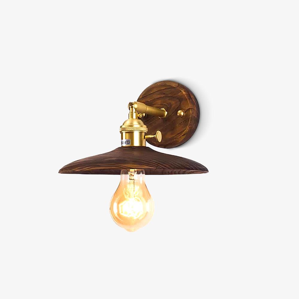 Rounded Wood & Metal Wall Sconce E27 Socket 8 Inch Minimal Accent Light for Bedroom Entryway Foyer Hallway Modern Organic Fixture Indoor Har | Thomler