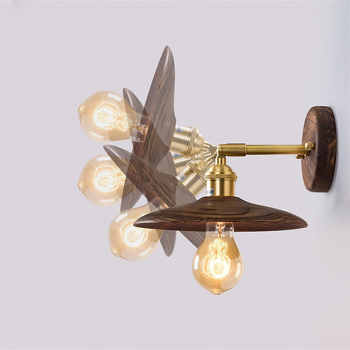 Rounded Wood & Metal Wall Sconce E27 Socket 8 Inch Minimal Accent Light for Bedroom Entryway Foyer Hallway Modern Organic Fixture Indoor Har | Thomler