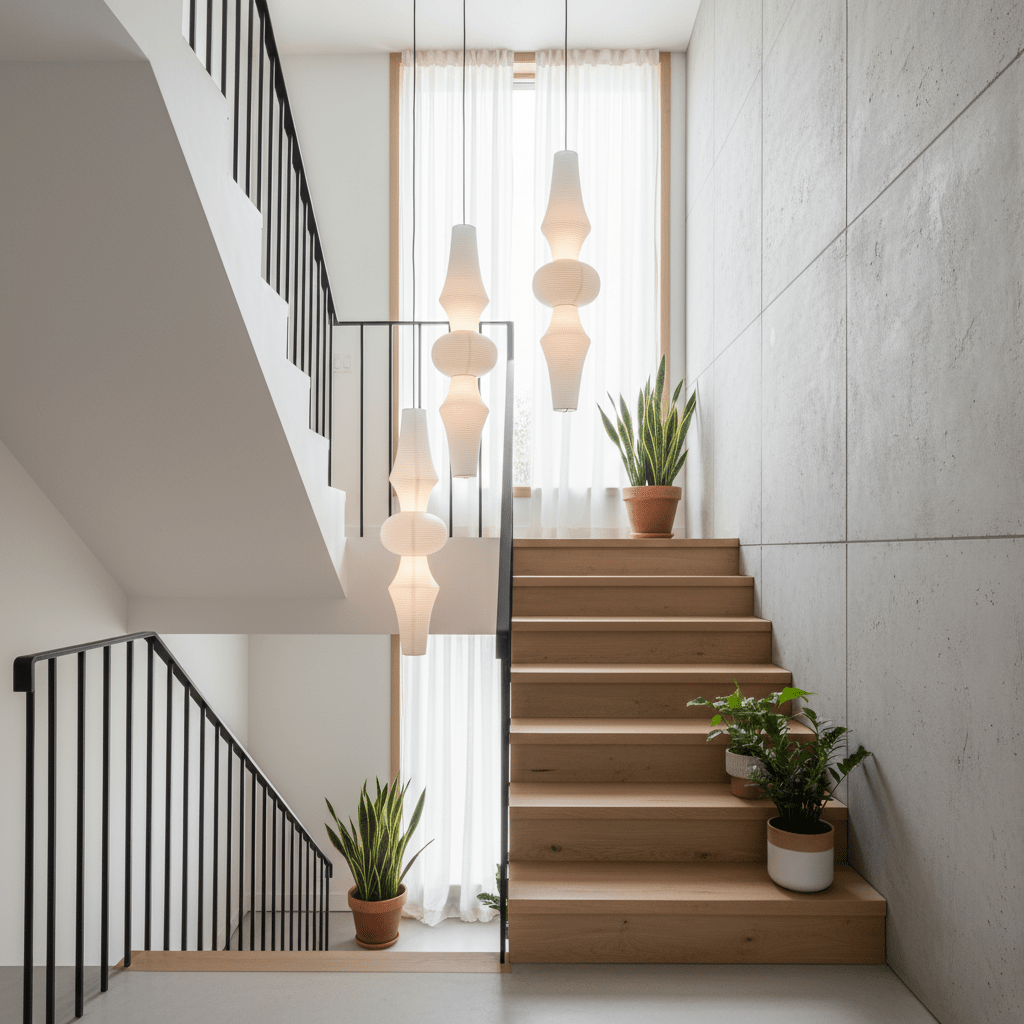 Lámpara de techo artesanal de papel con pantalla cilíndrica blanca, luminaria colgante con casquillo E26/E27 para dormitorio, sala de estar y comedor, luz ambiental moderna | Thomler