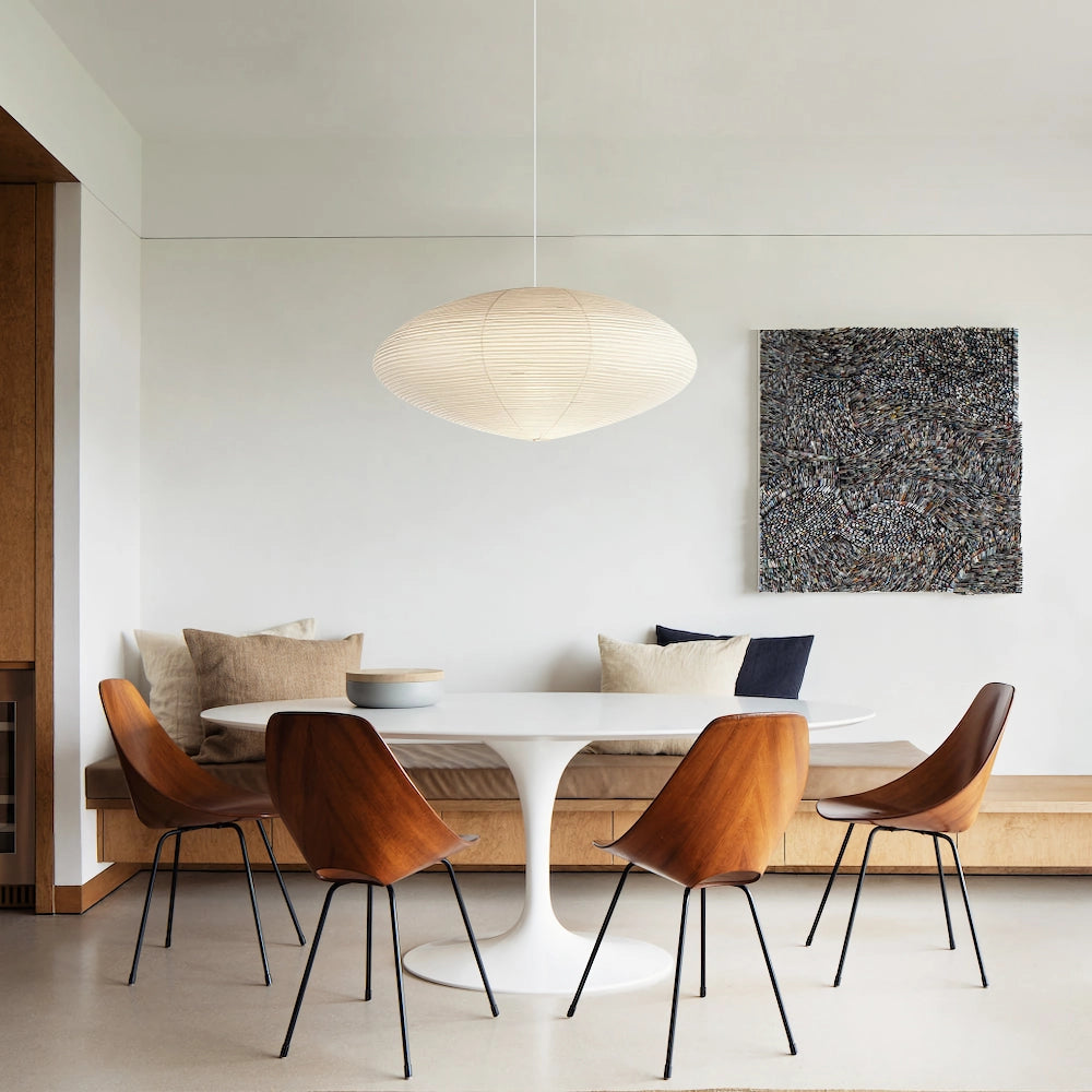 Handgemaakte papieren plafondlamp met verstelbaar snoer, witte hanglamp voor slaapkamer, woonkamer, keuken, eetkamer, moderne binnenlamp | Thomler