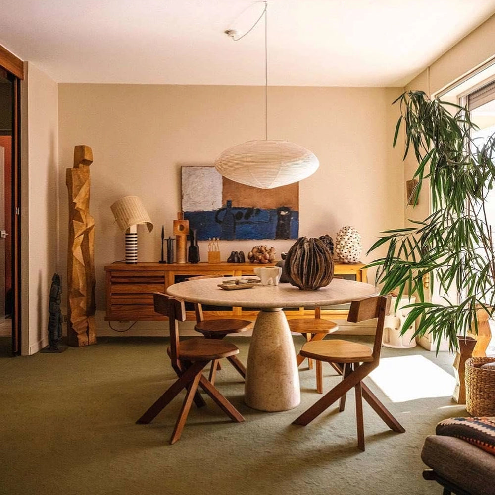 Handgemaakte papieren plafondlamp met verstelbaar snoer, witte hanglamp voor slaapkamer, woonkamer, keuken, eetkamer, moderne binnenlamp | Thomler