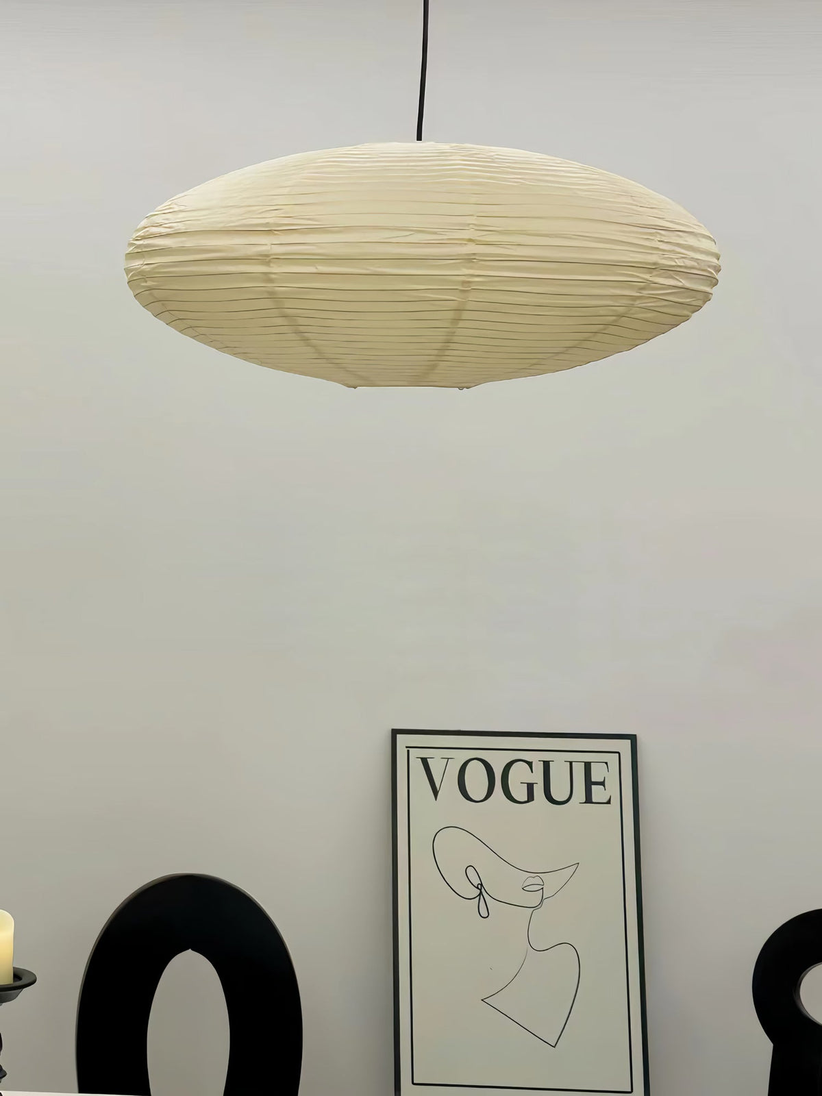 Handgemaakte papieren plafondlamp met verstelbaar snoer, witte hanglamp voor slaapkamer, woonkamer, keuken, eetkamer, moderne binnenlamp | Thomler