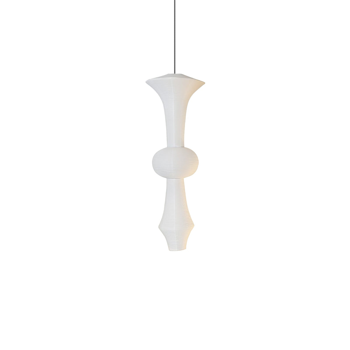 Lámpara de techo artesanal de papel con pantalla cilíndrica blanca, luminaria colgante con casquillo E26/E27 para dormitorio, sala de estar y comedor, luz ambiental moderna | Thomler