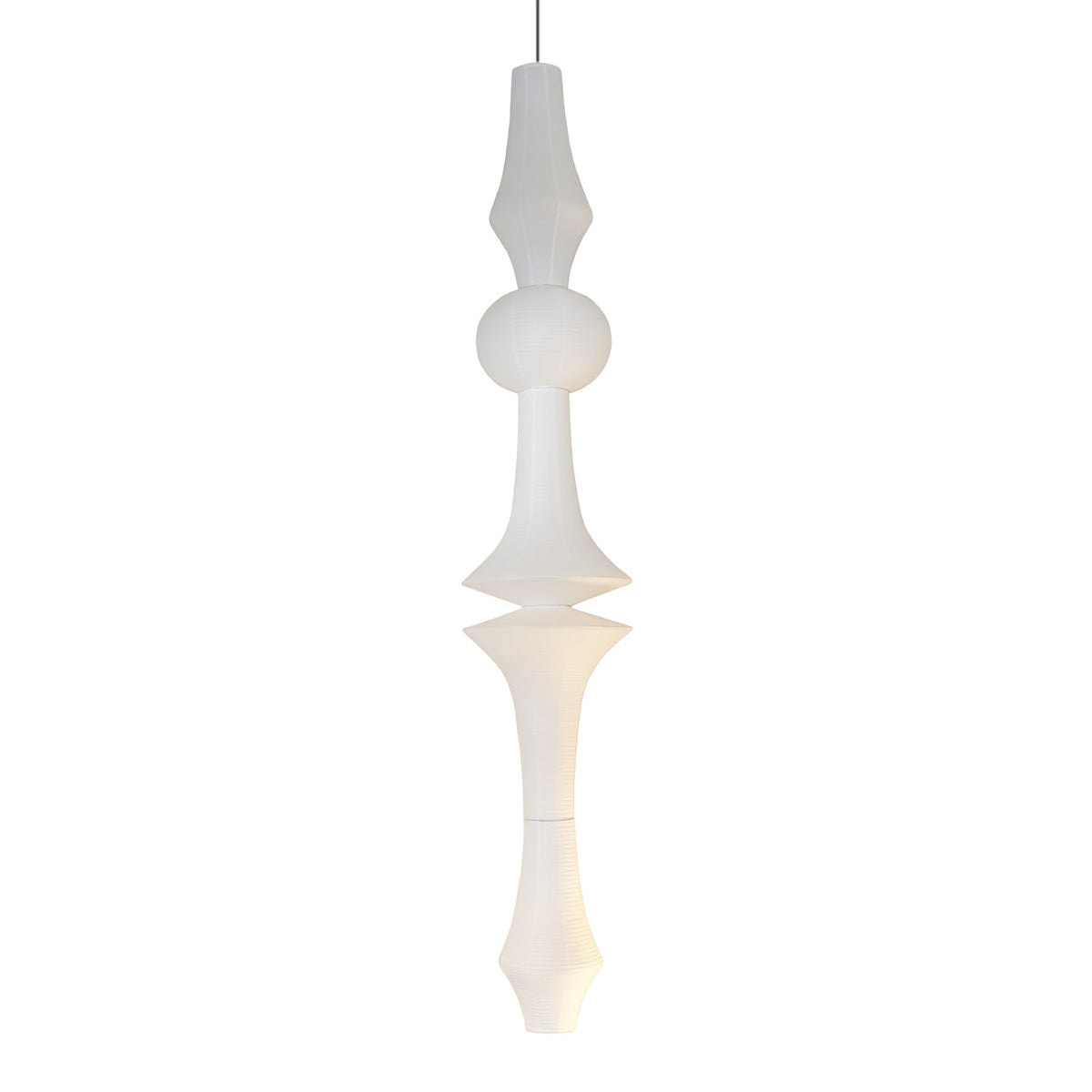 Lámpara de techo artesanal de papel con pantalla cilíndrica blanca, luminaria colgante con casquillo E26/E27 para dormitorio, sala de estar y comedor, luz ambiental moderna | Thomler