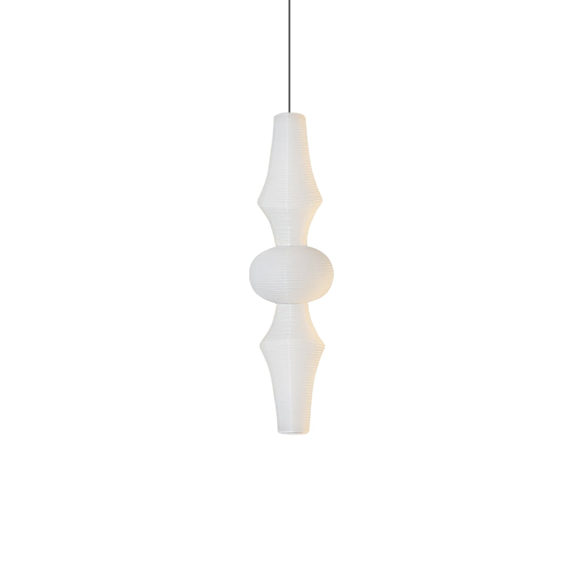 Lámpara de techo artesanal de papel con pantalla cilíndrica blanca, luminaria colgante con casquillo E26/E27 para dormitorio, sala de estar y comedor, luz ambiental moderna | Thomler