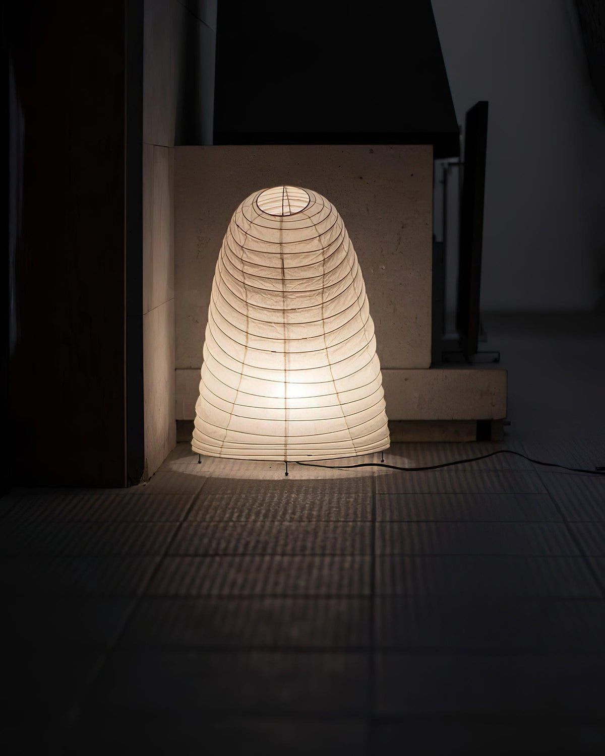 Lámpara de acento con pantalla de papel hecha a mano, 10 pulgadas de ancho, luz nocturna LED de brillo cálido para dormitorio, oficina, escritorio, rincón de lectura, estilo minimalista japonés