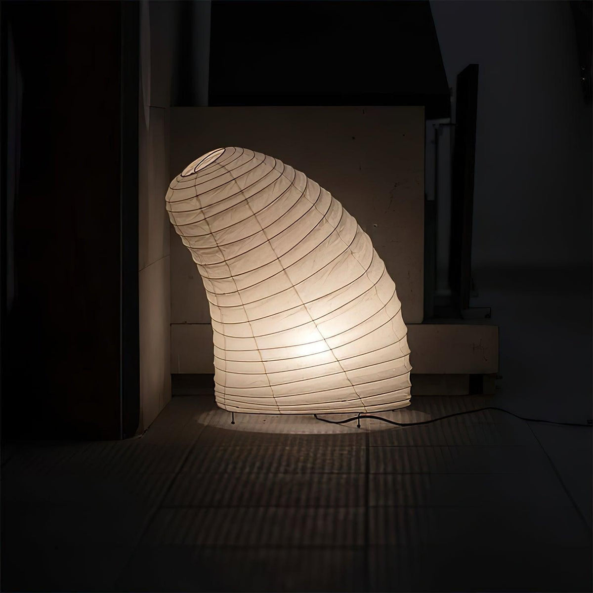 Lámpara de acento con pantalla de papel hecha a mano, 10 pulgadas de ancho, luz nocturna LED de brillo cálido para dormitorio, oficina, escritorio, rincón de lectura, estilo minimalista japonés