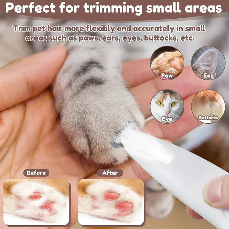 Cordless Rechargeable Pet Grooming Clippers with Built-In LED Light for Dogs Cats All Breeds Waterproof Quiet Trimmer for Home Grooming | Thomler