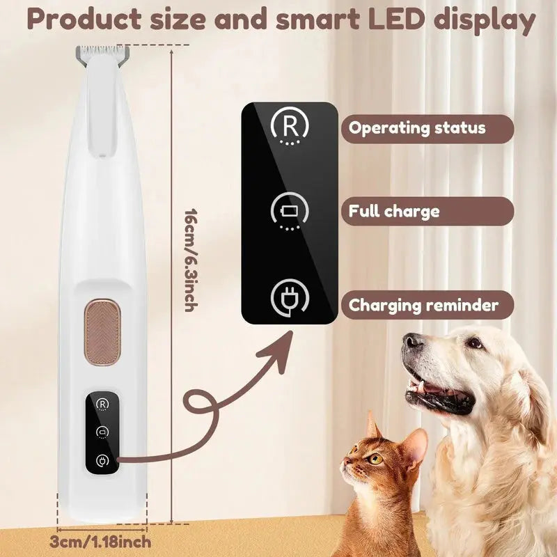 Cordless Rechargeable Pet Grooming Clippers with Built-In LED Light for Dogs Cats All Breeds Waterproof Quiet Trimmer for Home Grooming | Thomler