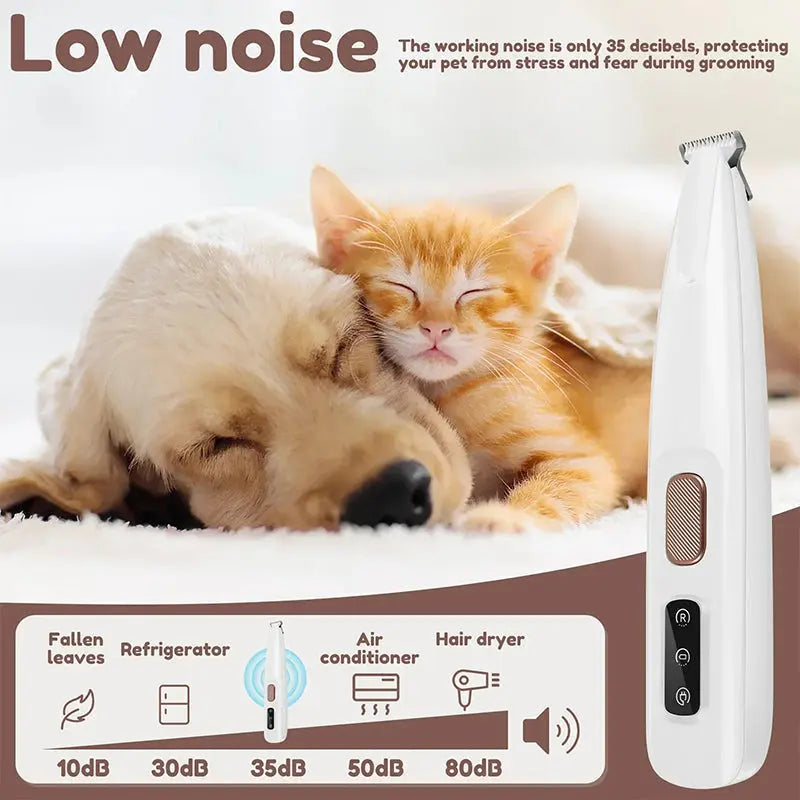Cordless Rechargeable Pet Grooming Clippers with Built-In LED Light for Dogs Cats All Breeds Waterproof Quiet Trimmer for Home Grooming | Thomler