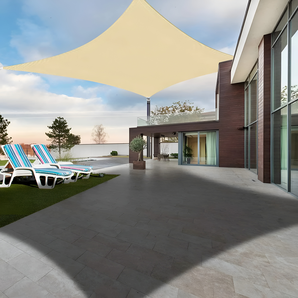 Toldo rectangular 10×16.5 pies, resistente al agua, parasol para terraza, patio, piscina, balcón, pérgola, cenador, porche, toldo, refugio con 98% de protección UV con cuerda T | Thomler