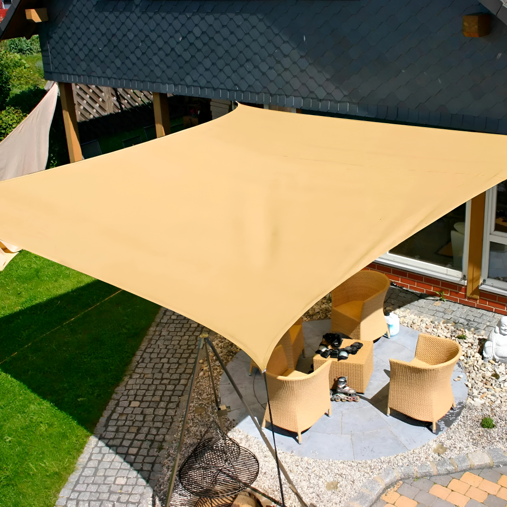 Toldo rectangular 10×16.5 pies, resistente al agua, parasol para terraza, patio, piscina, balcón, pérgola, cenador, porche, toldo, refugio con 98% de protección UV con cuerda T | Thomler