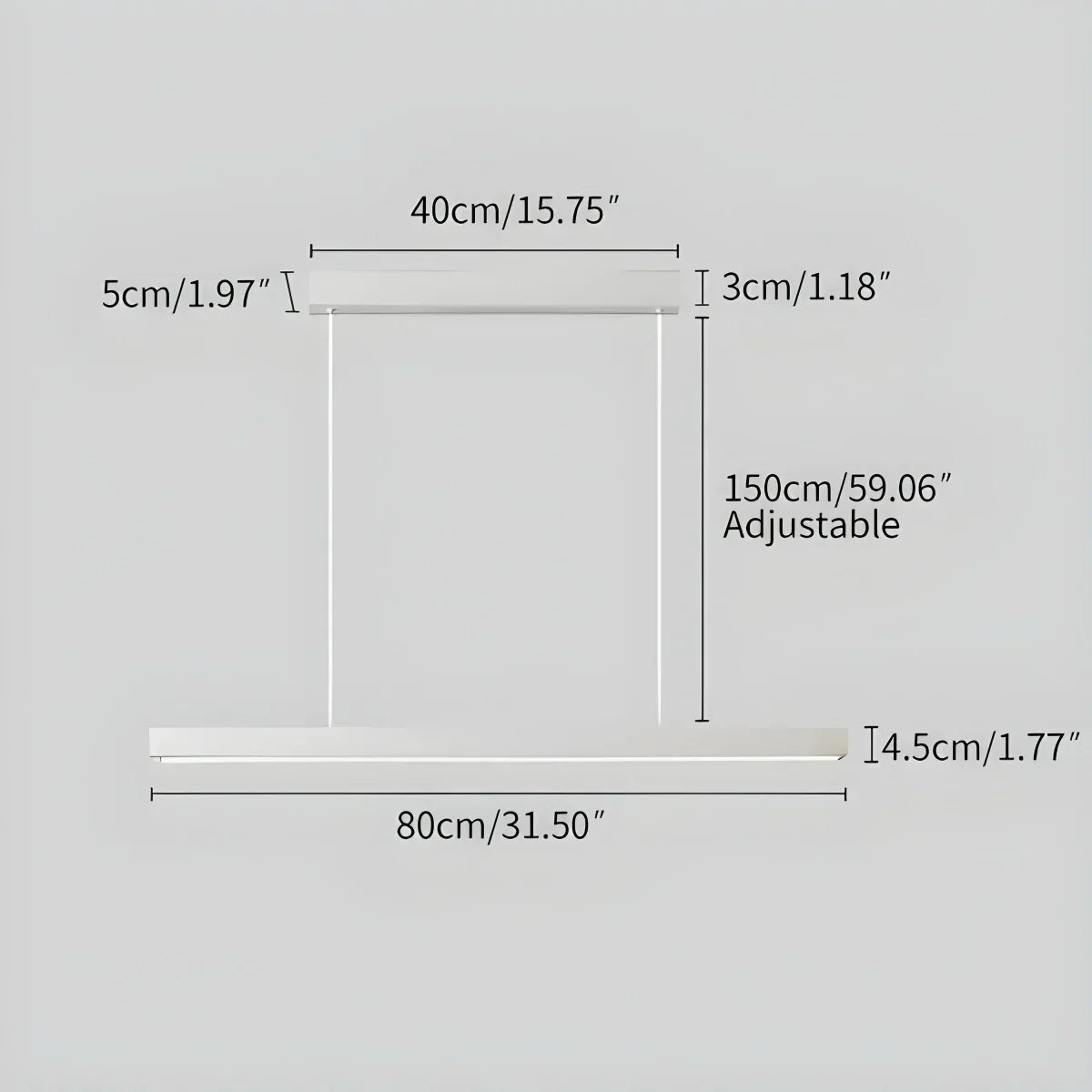 Lámpara de techo LED lineal de aluminio negro, luz colgante para comedor, isla de cocina, escritorio de oficina, lámpara suspendida minimalista moderna ajustable | Thomler