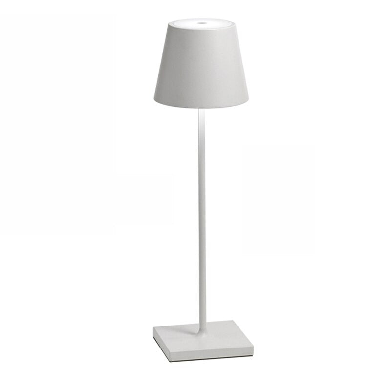Rechargeable LED Touch Table Lamp with 3-Level Dimmer | Cordless Portable Desk Light for Indoor & Outdoor Use | IP54 Waterproof Metal Lamp | Thomler
