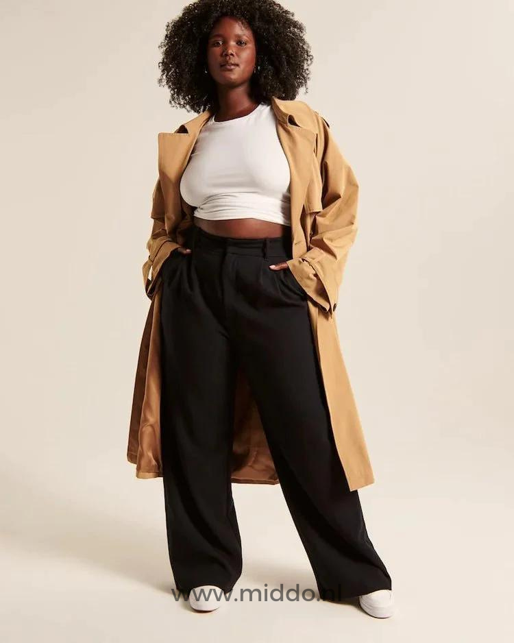 Relaxed Wide-Leg Pants for Women – Stretch Waistband, Full-Length Pleated Trousers for Everyday Comfort