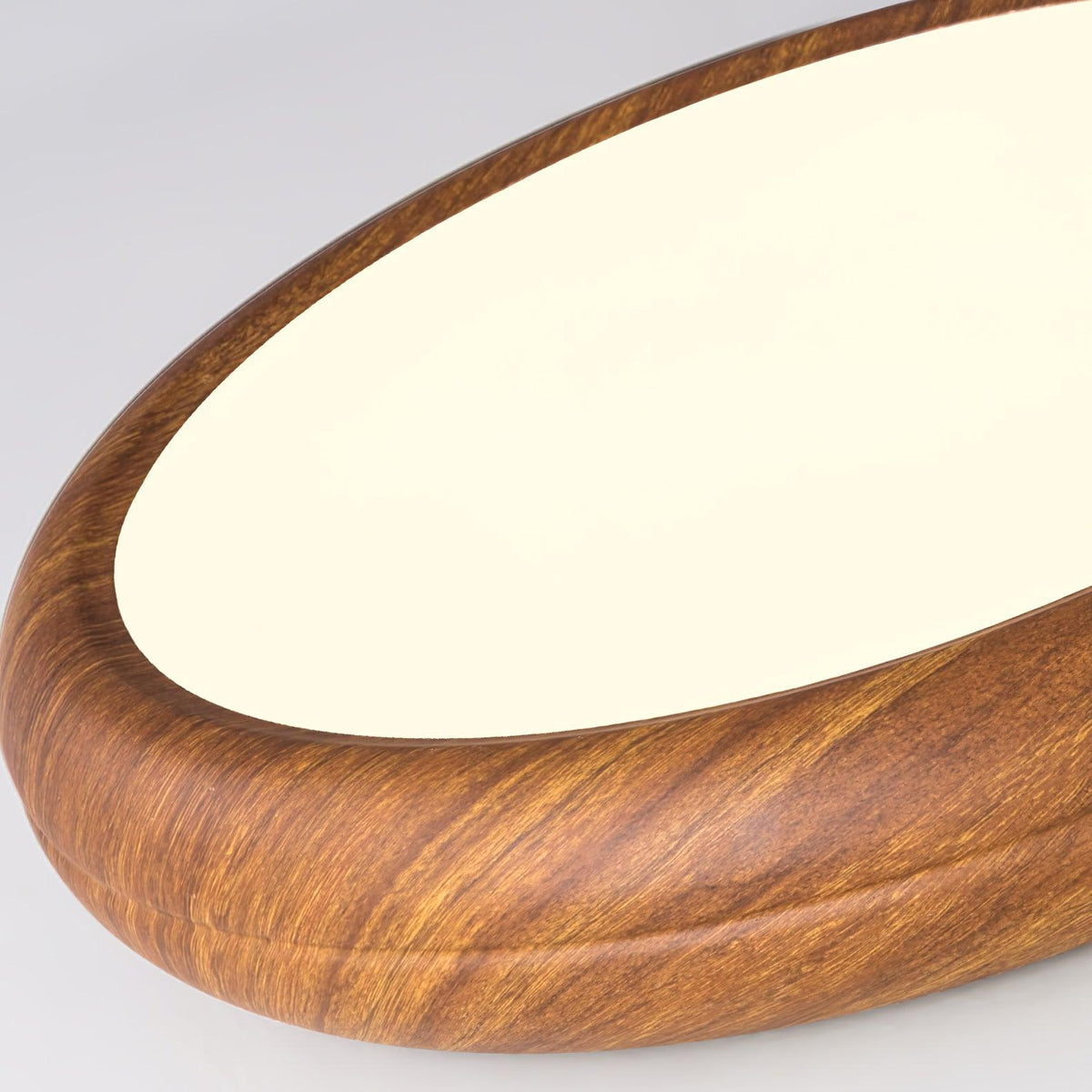 LED Flush Mount Ceiling Fixture 20 in Walnut Finish for Bedroom Living Room Kitchen Low Profile Integrated Light Acrylic Diffuser Modern Min | Thomler
