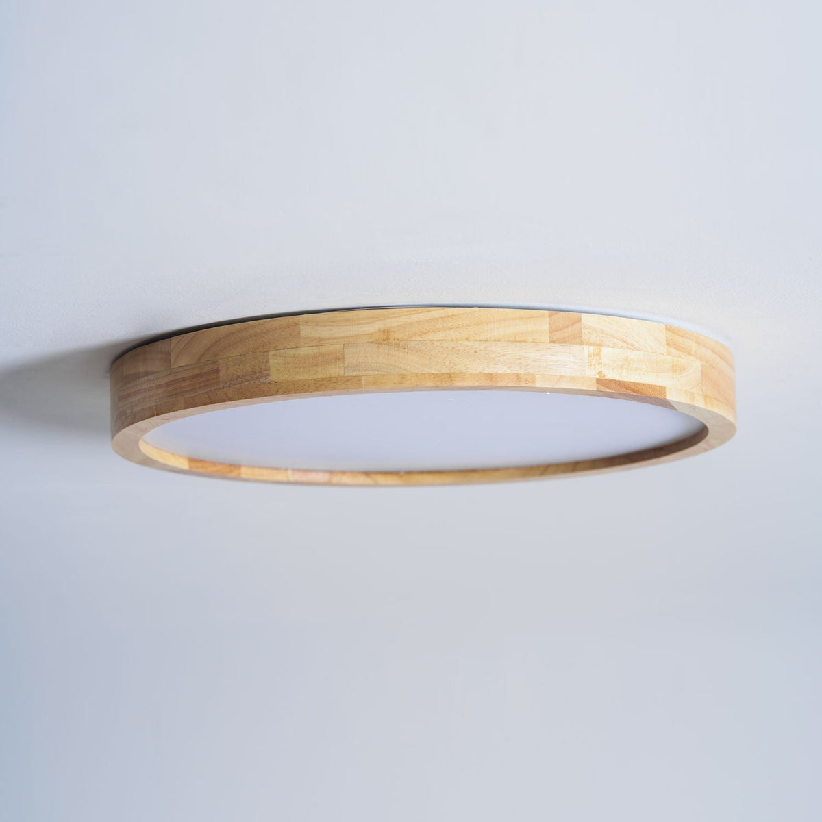 LED-Deckenleuchte mit Gummibaumholz-Rahmen und dimmbarer Acrylplatte für Schlafzimmer, Wohnzimmer, Esszimmer, Küche, Flur, Modern, Mini
