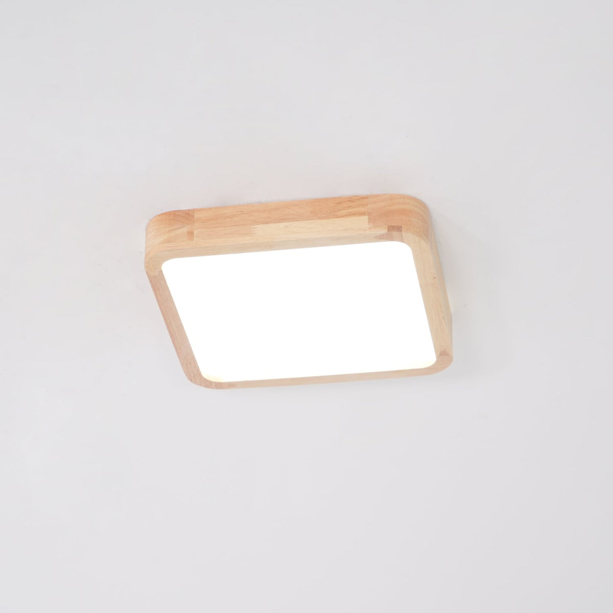 LED-Deckenleuchte mit Gummibaumholz-Rahmen und dimmbarer Acrylplatte für Schlafzimmer, Wohnzimmer, Esszimmer, Küche, Flur, Modern, Mini