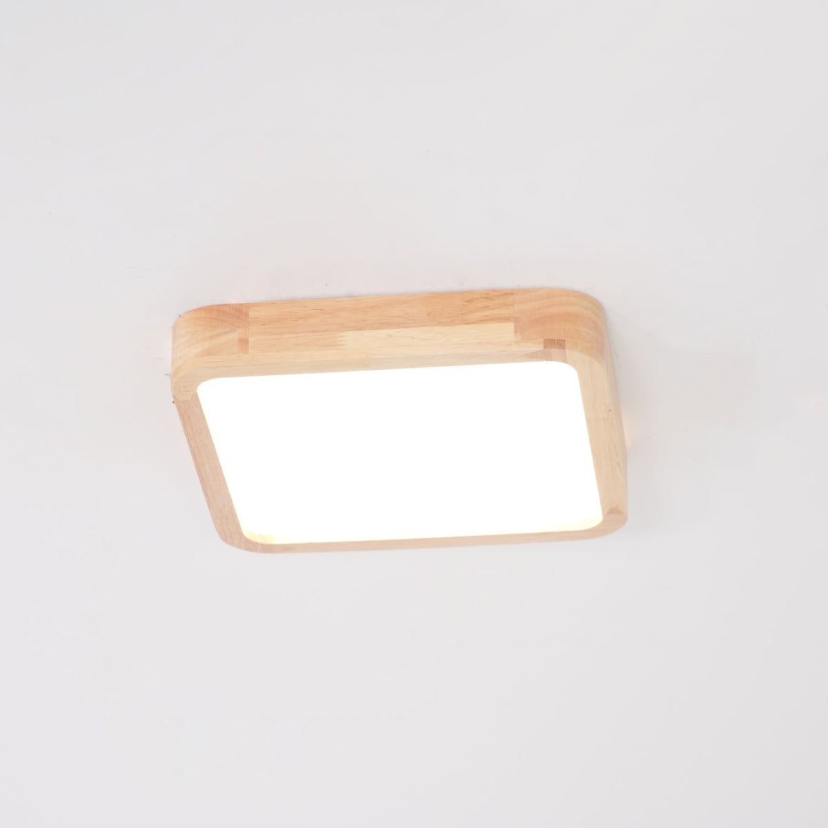 LED-Deckenleuchte mit Gummibaumholz-Rahmen und dimmbarer Acrylplatte für Schlafzimmer, Wohnzimmer, Esszimmer, Küche, Flur, Modern, Mini