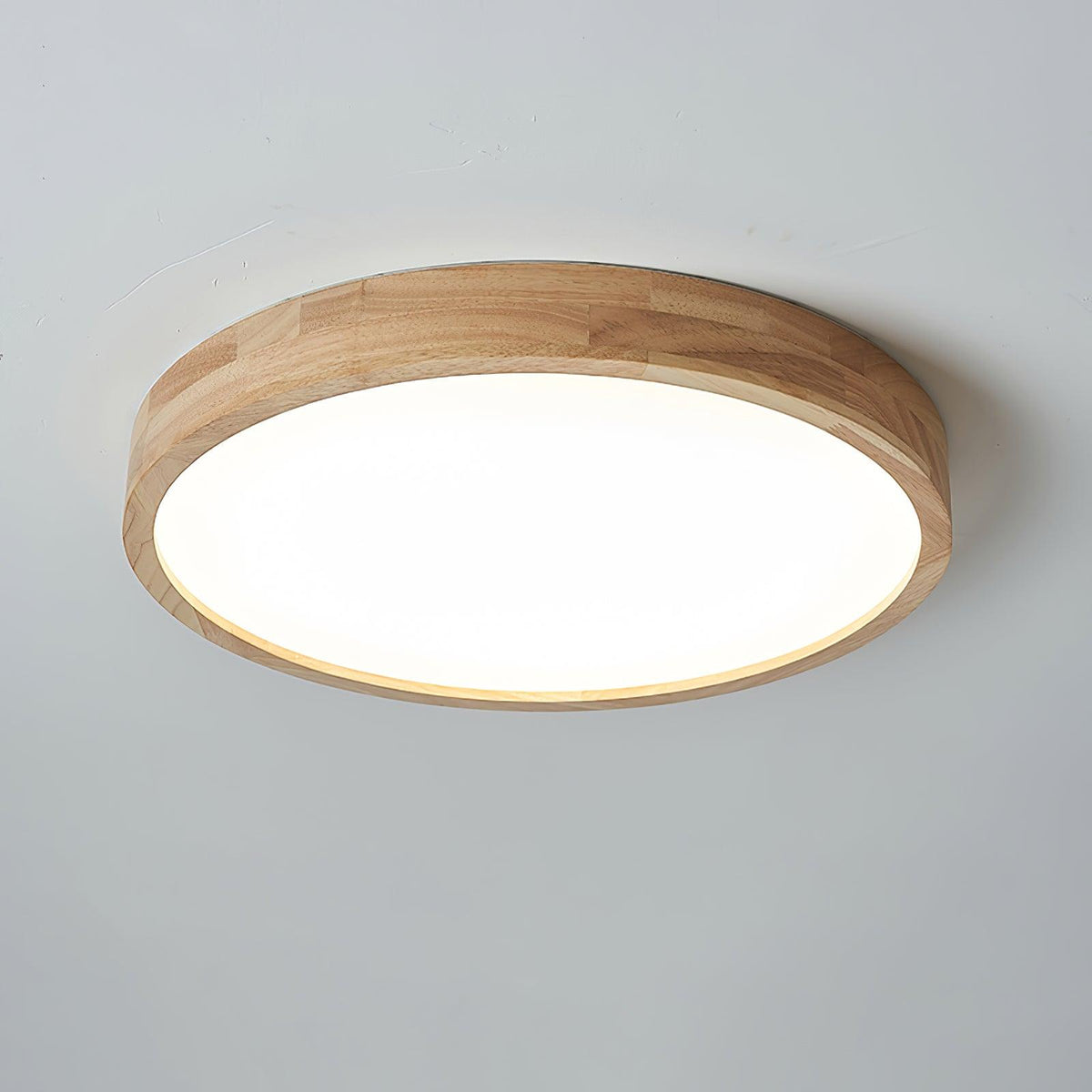 LED-Deckenleuchte mit Gummibaumholz-Rahmen und dimmbarer Acrylplatte für Schlafzimmer, Wohnzimmer, Esszimmer, Küche, Flur, Modern, Mini