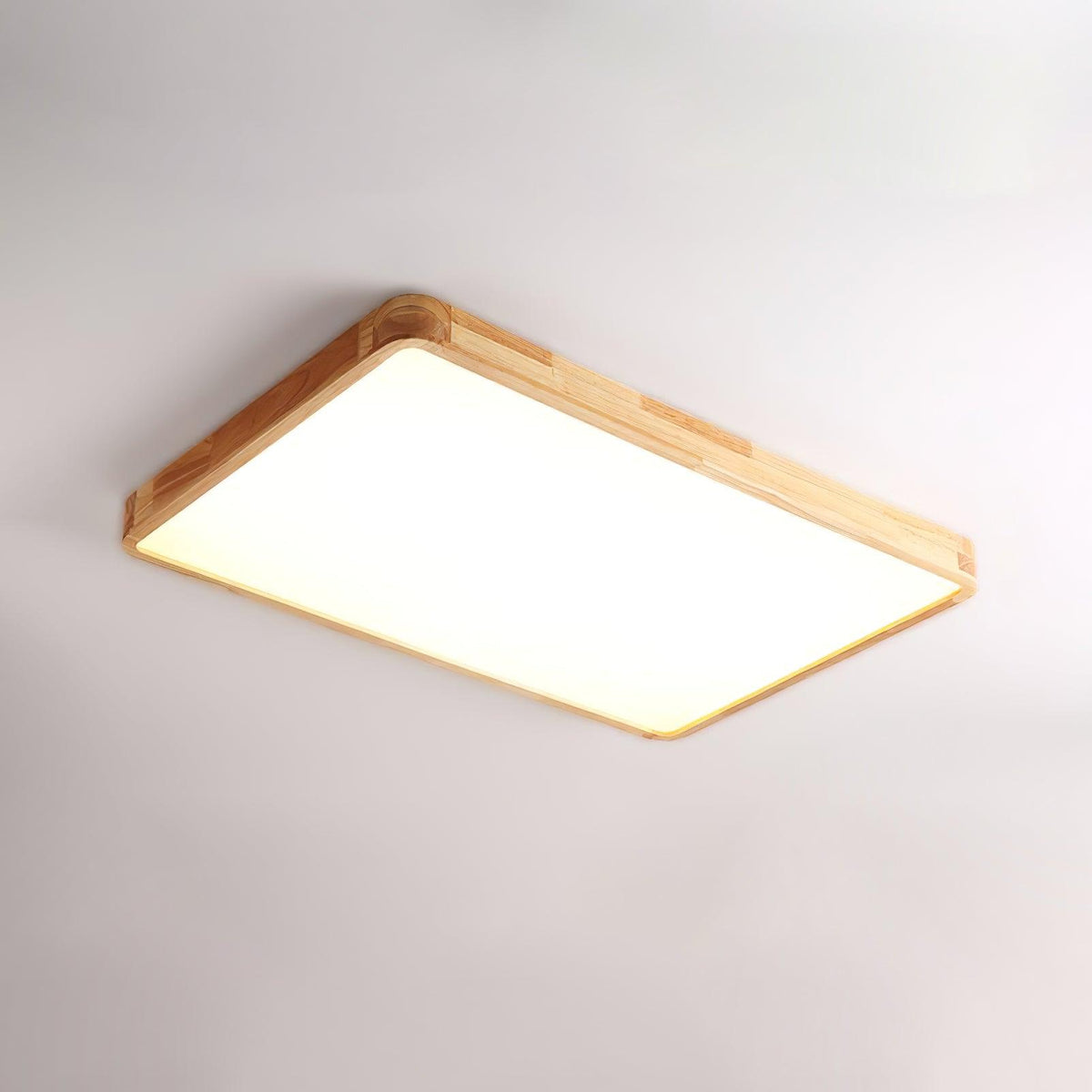 LED-Deckenleuchte mit Gummibaumholz-Rahmen und dimmbarer Acrylplatte für Schlafzimmer, Wohnzimmer, Esszimmer, Küche, Flur, Modern, Mini
