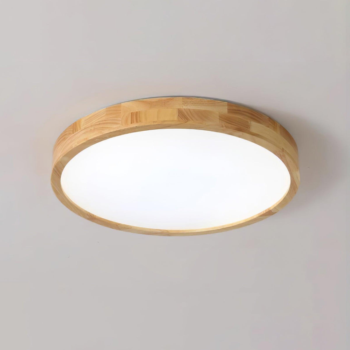 LED-Deckenleuchte mit Gummibaumholz-Rahmen und dimmbarer Acrylplatte für Schlafzimmer, Wohnzimmer, Esszimmer, Küche, Flur, Modern, Mini