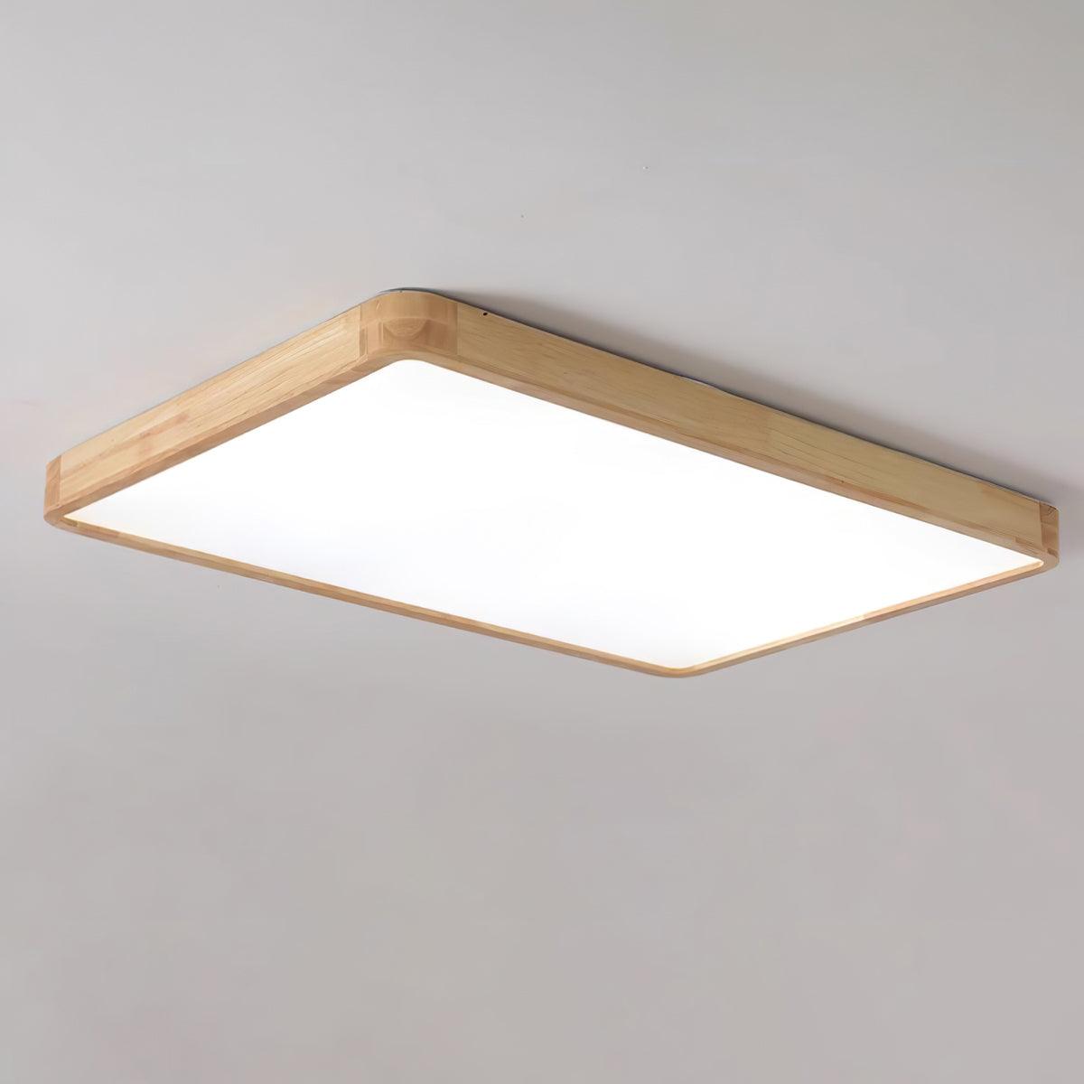 LED-Deckenleuchte mit Gummibaumholz-Rahmen und dimmbarer Acrylplatte für Schlafzimmer, Wohnzimmer, Esszimmer, Küche, Flur, Modern, Mini