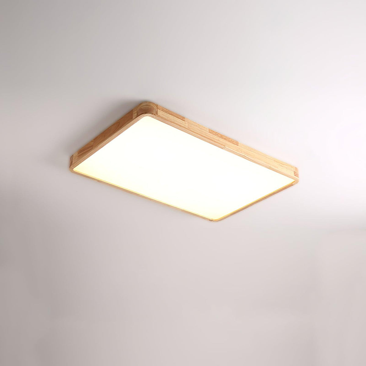 LED-Deckenleuchte mit Gummibaumholz-Rahmen und dimmbarer Acrylplatte für Schlafzimmer, Wohnzimmer, Esszimmer, Küche, Flur, Modern, Mini