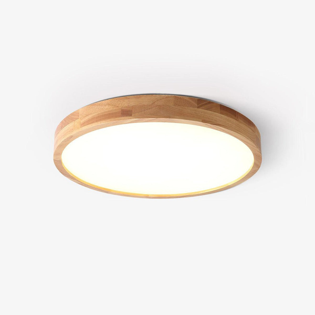 LED-Deckenleuchte mit Gummibaumholz-Rahmen und dimmbarer Acrylplatte für Schlafzimmer, Wohnzimmer, Esszimmer, Küche, Flur, Modern, Mini