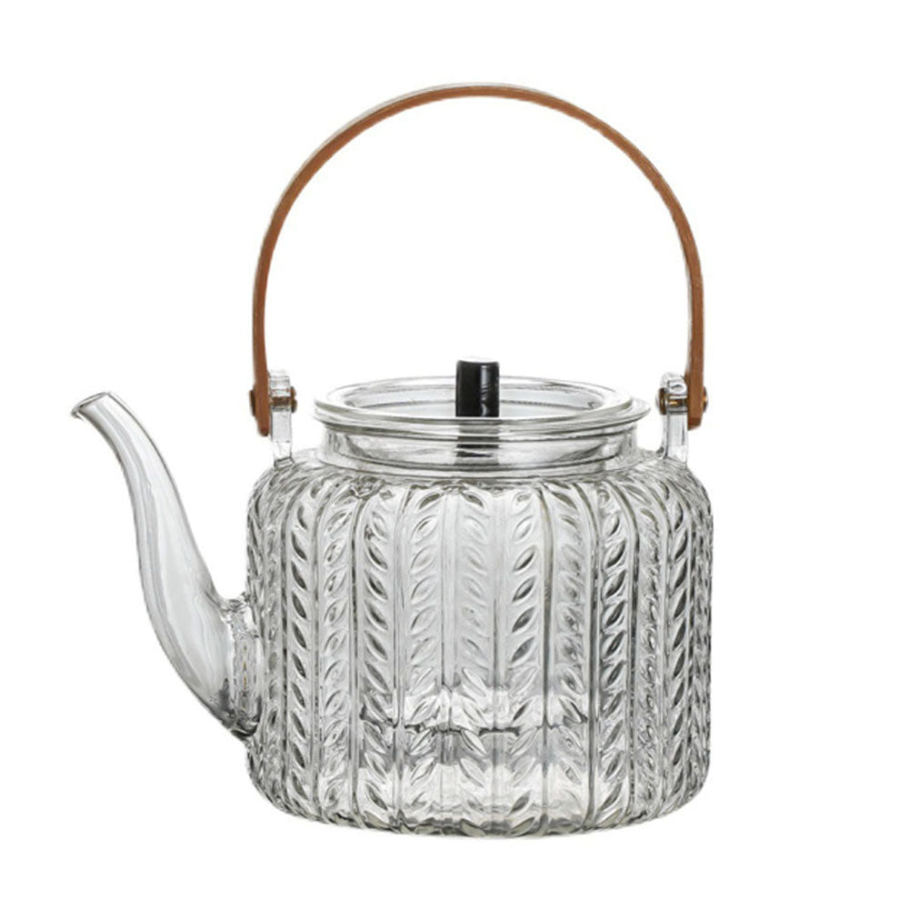 Tetera de vidrio de borosilicato con infusor de 34 oz, hervidor transparente resistente al calor para té en hebras y té en flor | Thomler