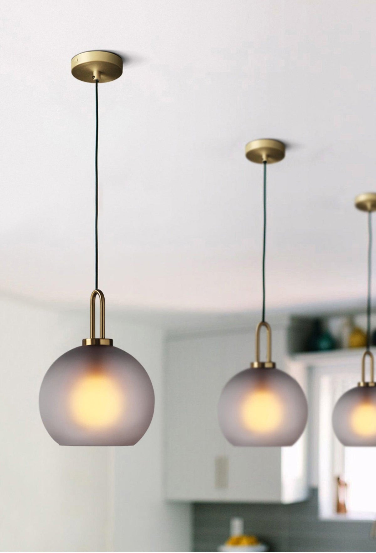 Glass Globe Hanging Light Fixture with Adjustable Cord for Dining Room Kitchen Island Bedroom Modern Minimalist Ceiling Pendant Lamp | Thomler