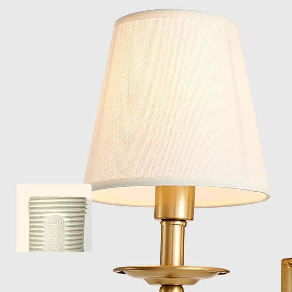 Fabric Sconce with Two Arms for Bedroom & Living Room – Brass Finish, Soft White Shades, E12/E14 Socket, Hardwired, 110-120V, Covers 54-108 | Thomler