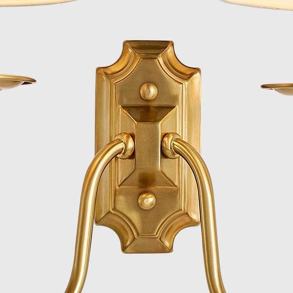 Fabric Sconce with Two Arms for Bedroom & Living Room – Brass Finish, Soft White Shades, E12/E14 Socket, Hardwired, 110-120V, Covers 54-108 | Thomler