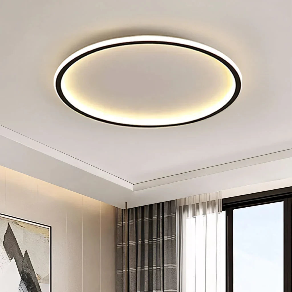 Round LED Flush Mount Ceiling Light 12in 16in 20in Metal Fixture Dimmable Color Temperature Living Room Bedroom Office Hallway | Thomler