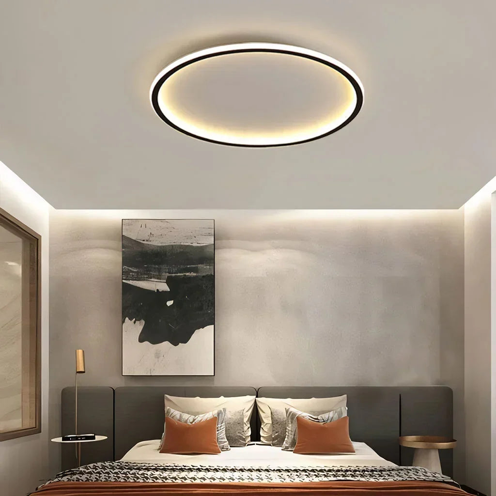 Round LED Flush Mount Ceiling Light 12in 16in 20in Metal Fixture Dimmable Color Temperature Living Room Bedroom Office Hallway | Thomler