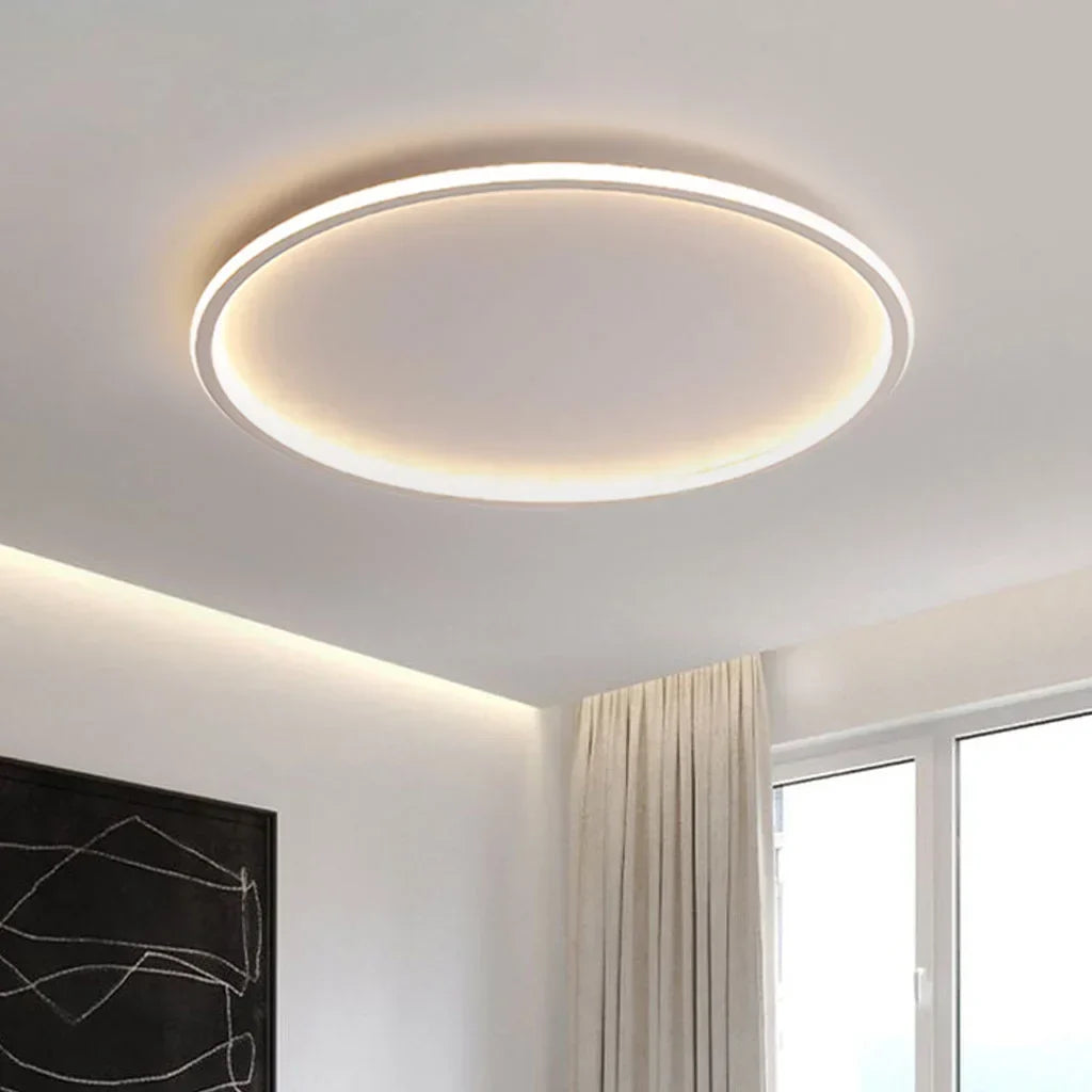 Round LED Flush Mount Ceiling Light 12in 16in 20in Metal Fixture Dimmable Color Temperature Living Room Bedroom Office Hallway | Thomler