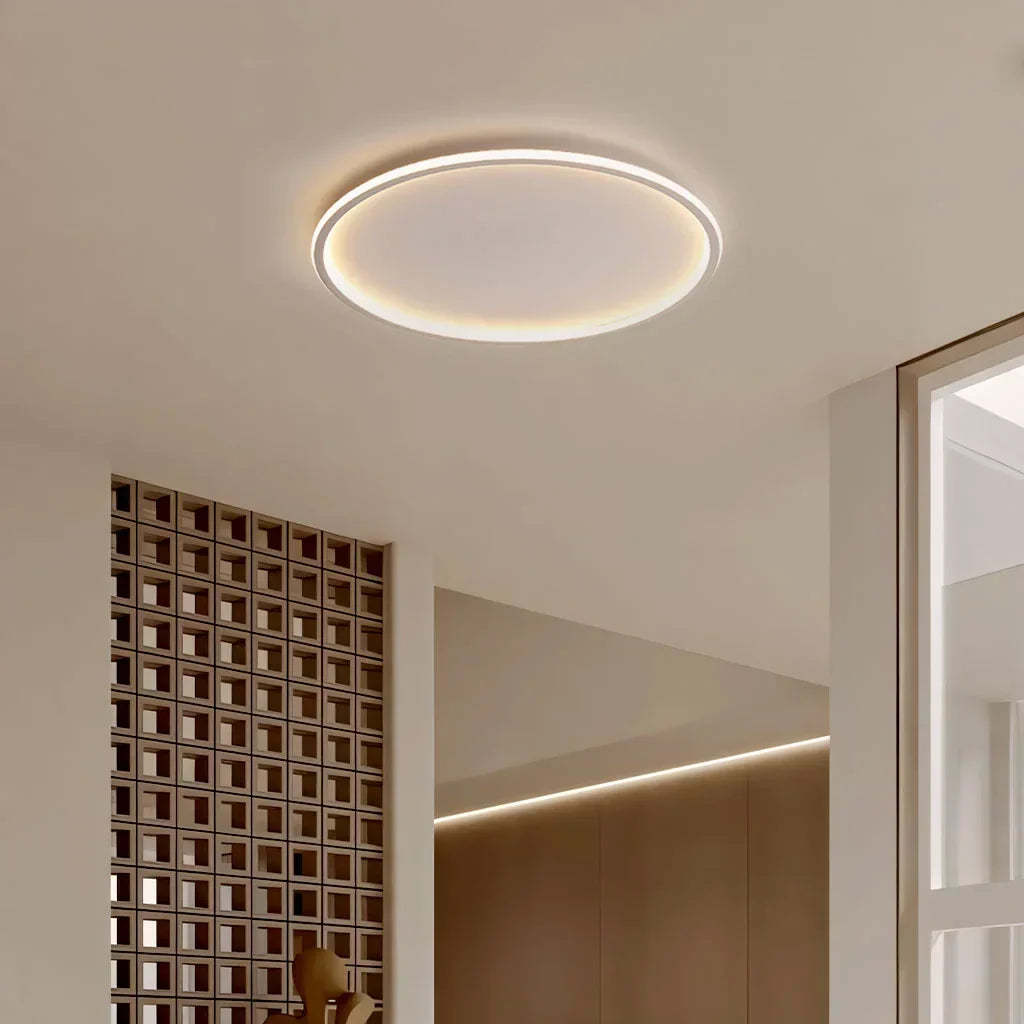 Round LED Flush Mount Ceiling Light 12in 16in 20in Metal Fixture Dimmable Color Temperature Living Room Bedroom Office Hallway | Thomler