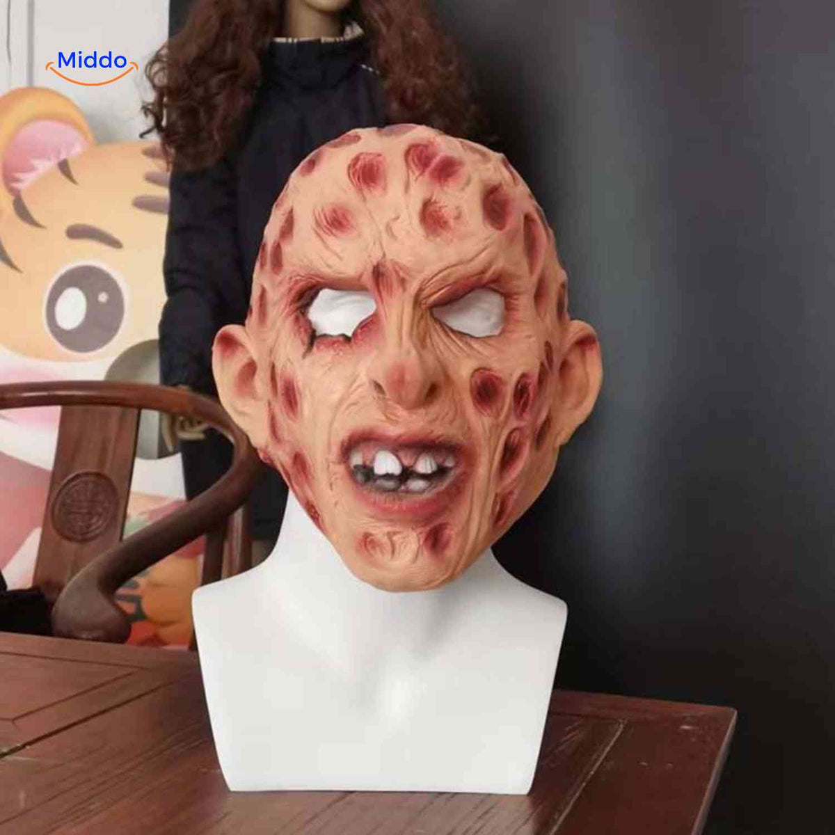 Frightening Latex Horror Character Mask – Lifelike Detail, Breathable Silicone for Costume Parties & Cosplay Events